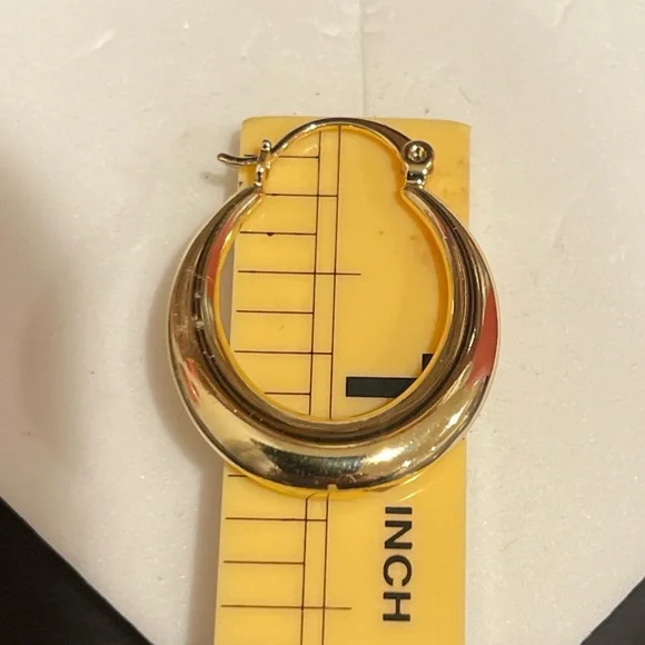 Elegant 14k Gold Plated Hoop Earrings - Picture 4 of 4